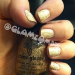 OPI “Alpine Snow” layered with China Glaze “Cleopatra”